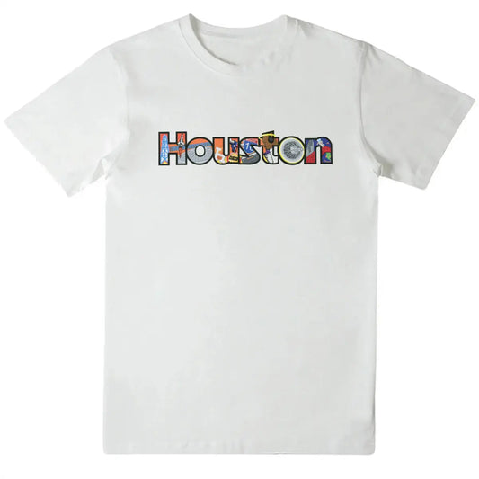 Patch Collection's Houston Texas Iconic Collage Unisex Crewneck T-Shirt 