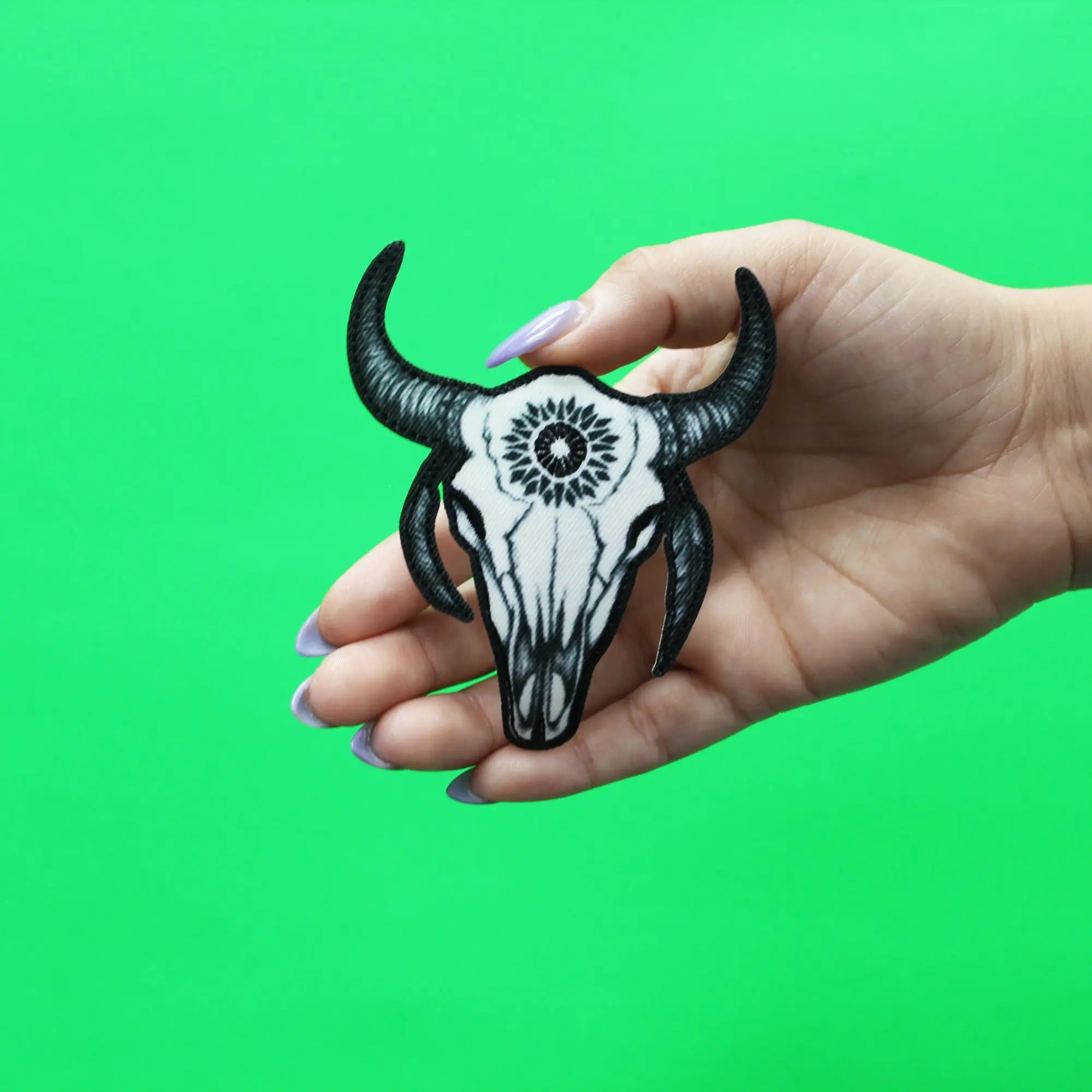 Sacred Bull Skull Patch Tribal Embroidered Iron On