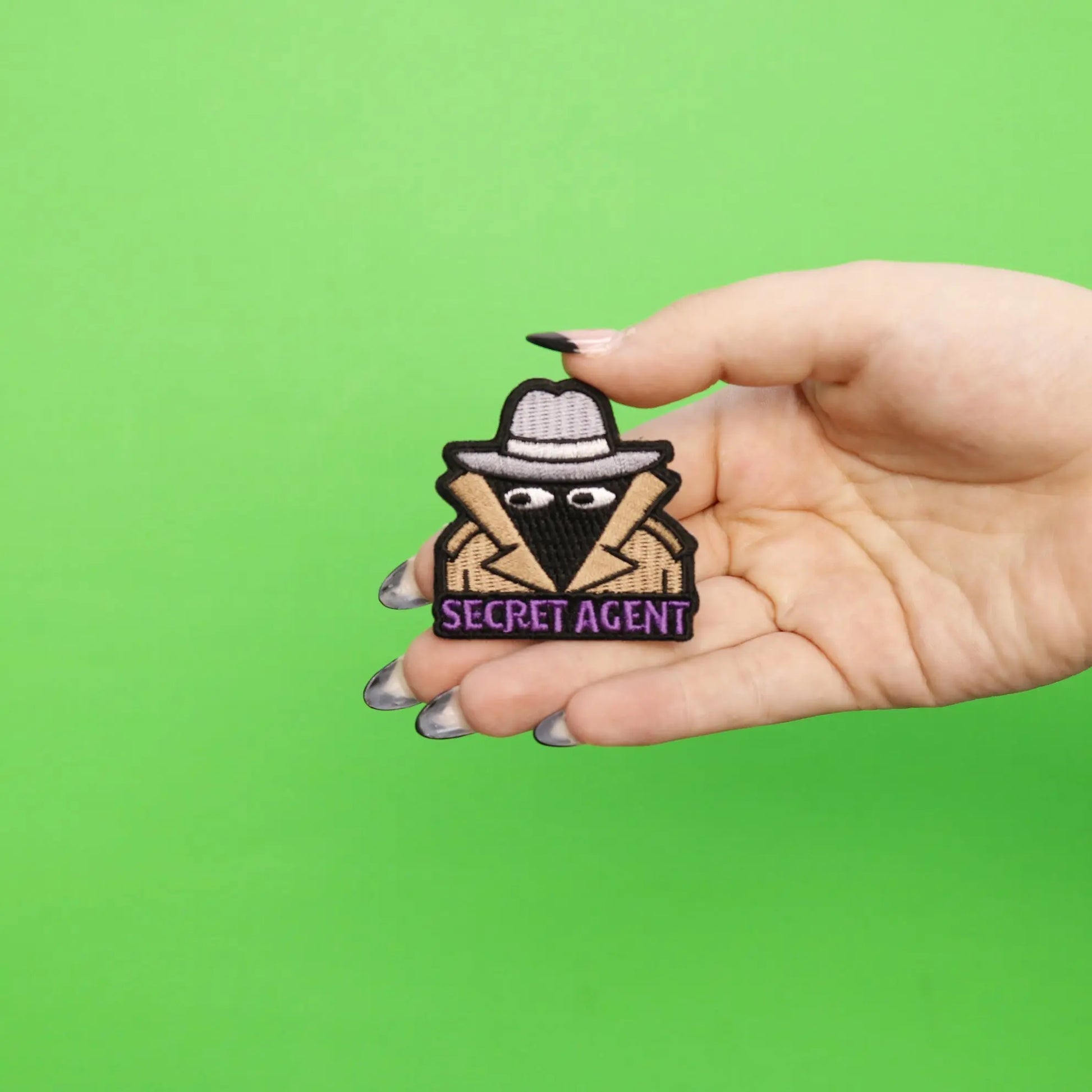 Secret Agent Detective Coat Creeping Eyes With Hat Embroidered Iron On Patch