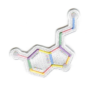 Serotonin Molecule Patch Chemical Structure Embroidered Iron On 