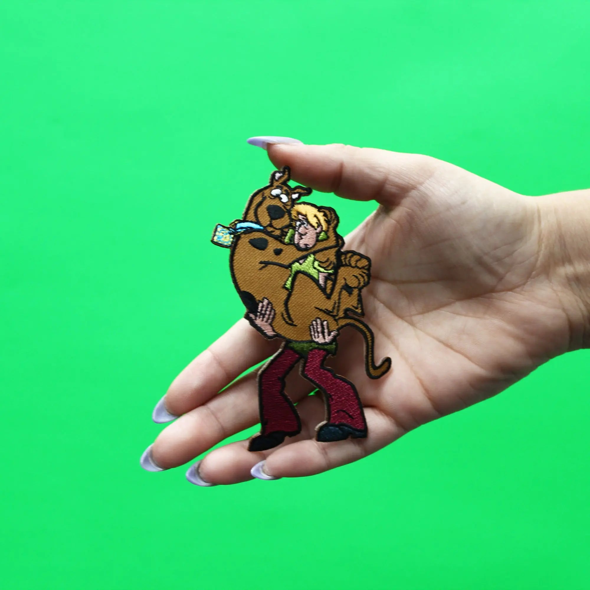 Official Scooby-Doo! Patch Shaggy Holding Scooby Embroidered Iron On