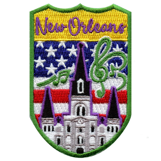 New Orleans USA Shield Iron On Embroidered Patch 