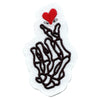 K-Pop Heart Skeleton Fingers Embroidered Iron On Patch 