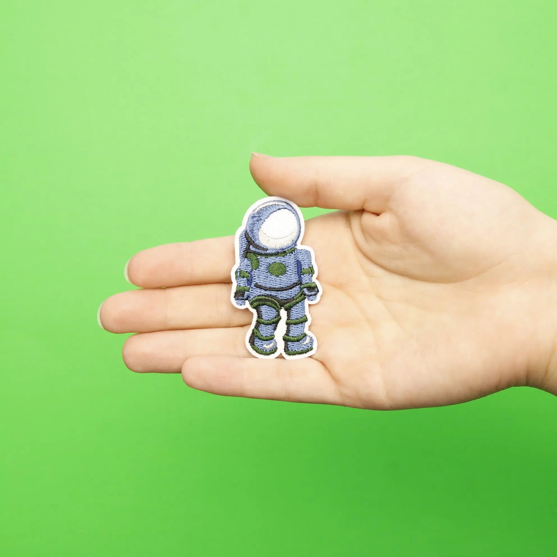 Small Blue Astronaut Embroidered Iron On Patch
