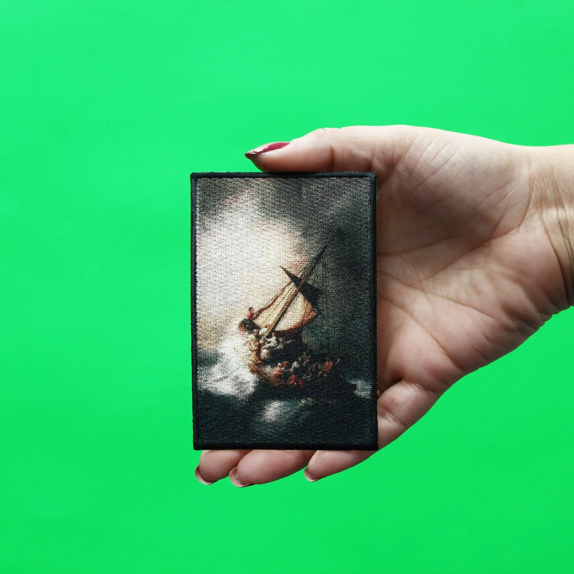 Small Christ In The Storm Painting Patch Rembrandt Embroidered Iron On