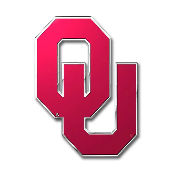 Oklahoma Sooners Colored Aluminum Car Auto Emblem