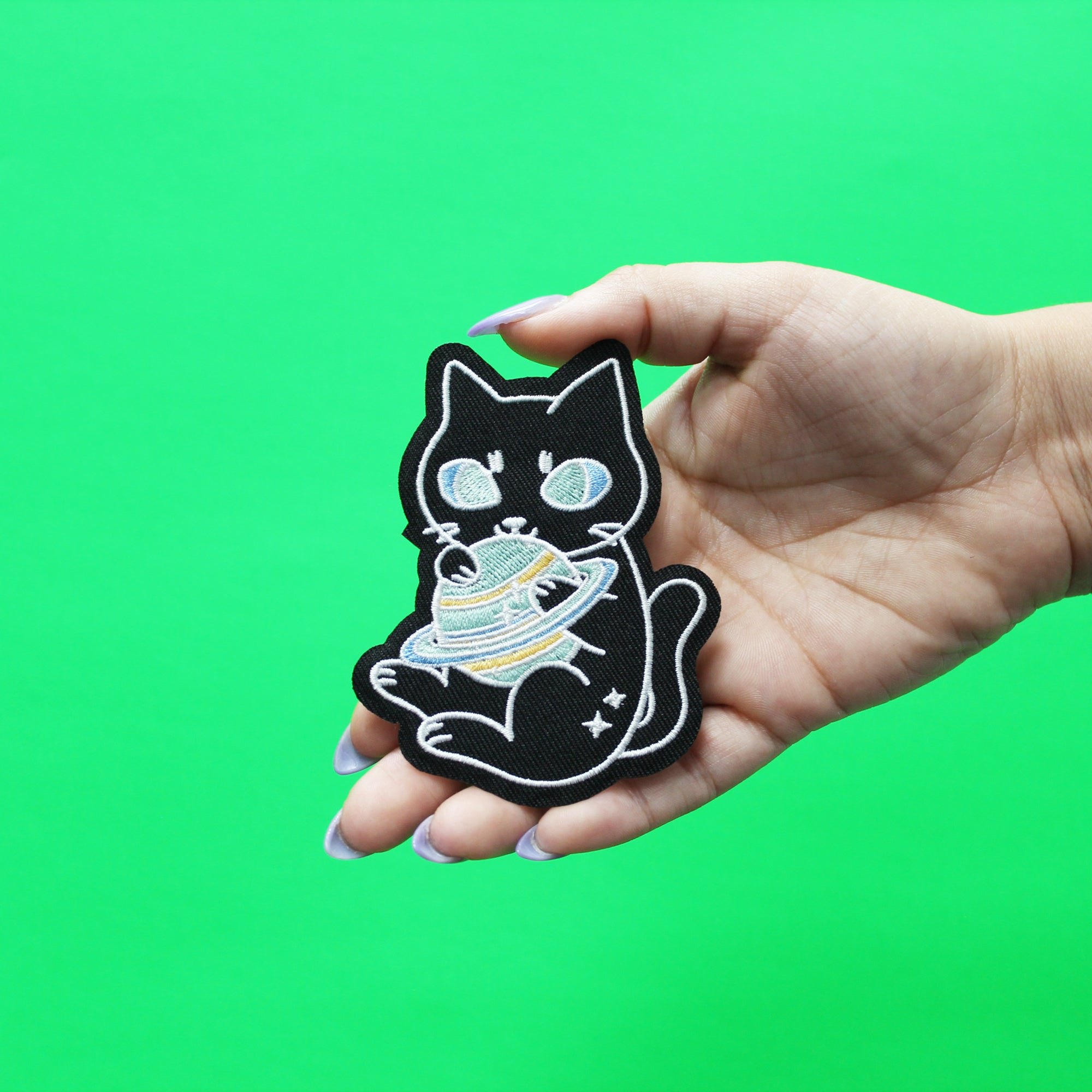 Space Now Kitty Patch Cute Alien Embroidered Iron On