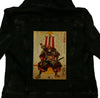 Japanese Bushi Samurai Squatting FotoPatch Jacket XL Embroidered Iron-on 