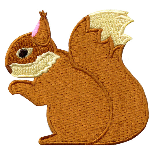 Full Body Squirrel Profile Embroidered Iron On Patch 