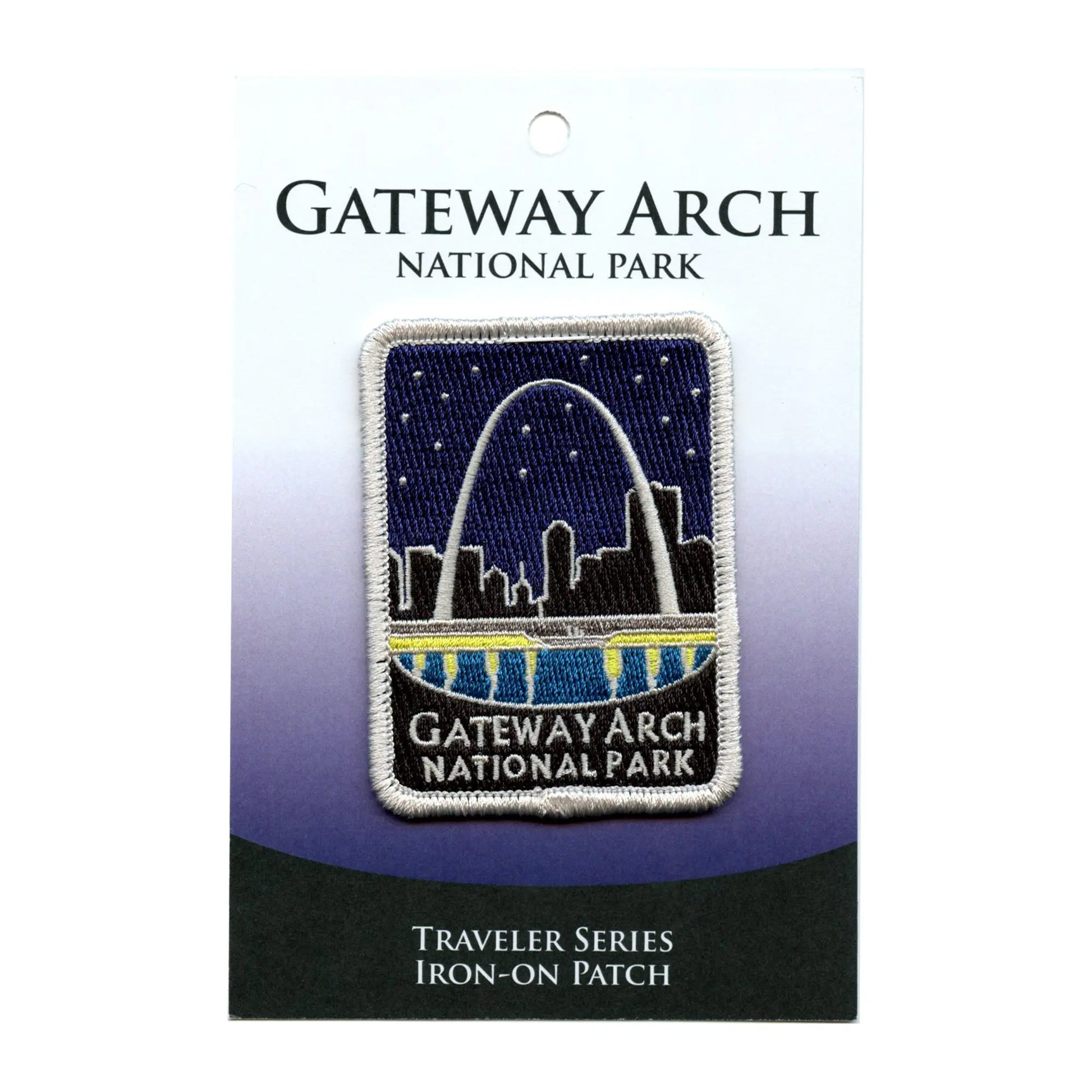 St. Louis Missouri Gateway Arch Patch National Park Night Embroidered Iron On