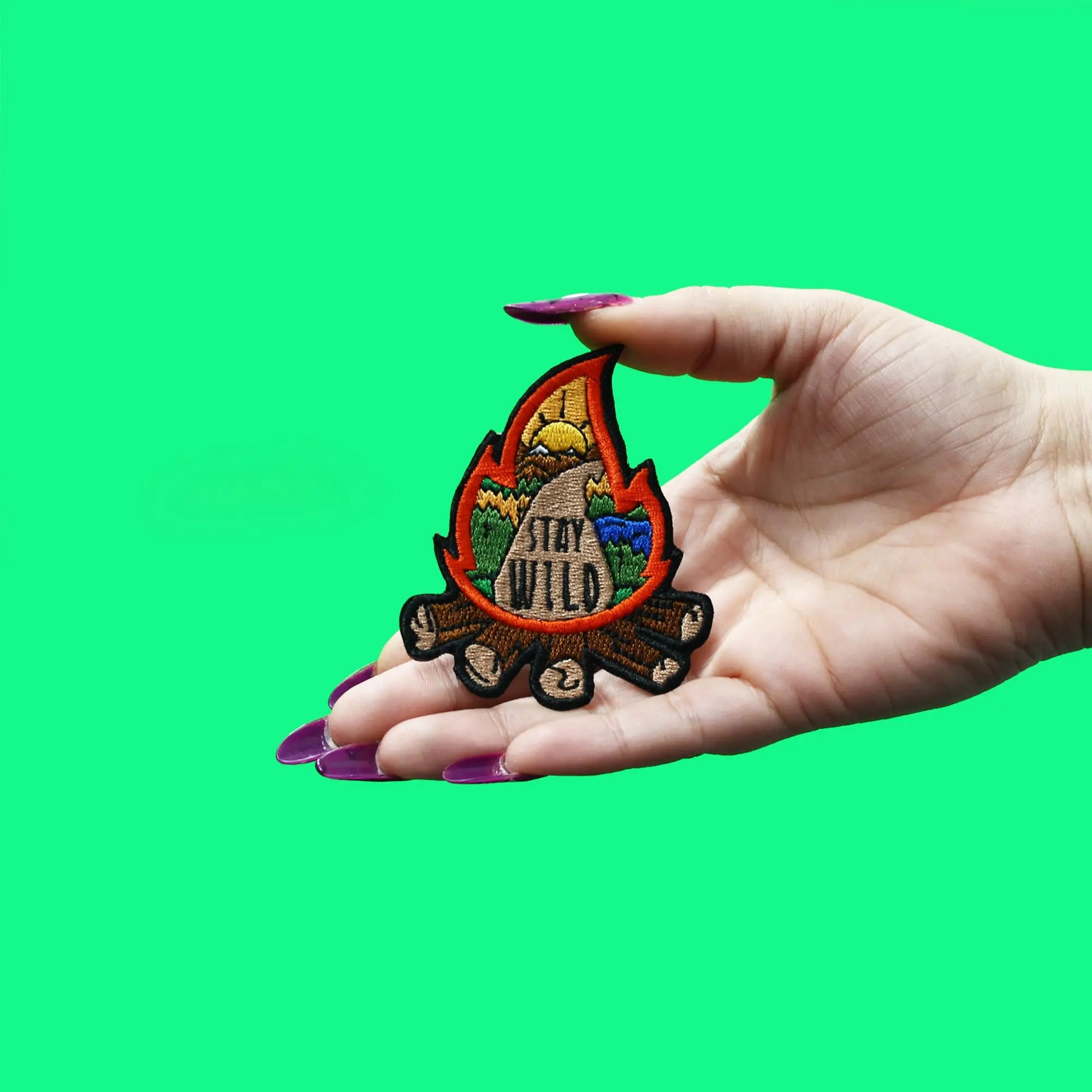 Stay Wild Campfire Patch Camping Embroidered Iron On