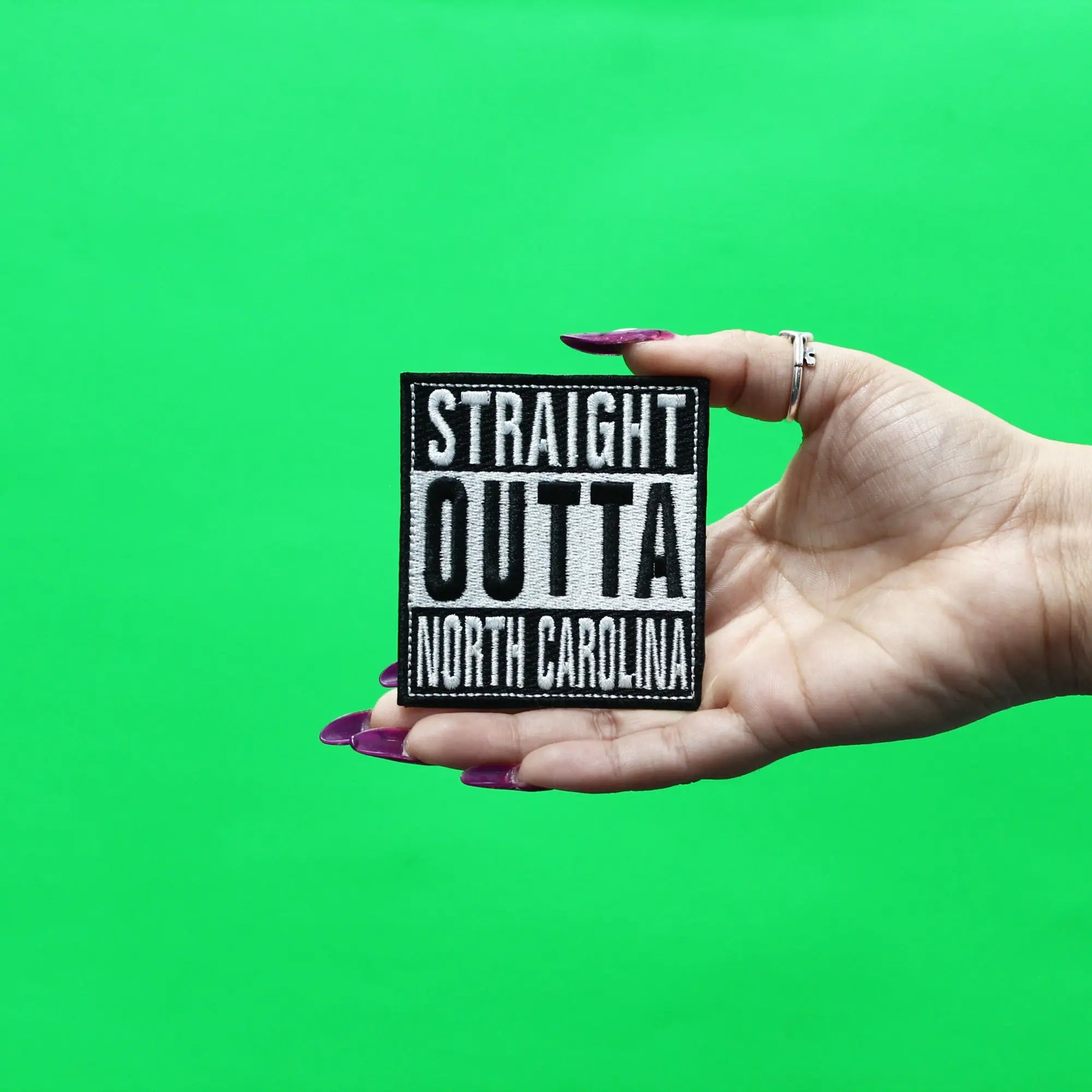 Straight Outta North Carolina Patch Embroidered Iron On