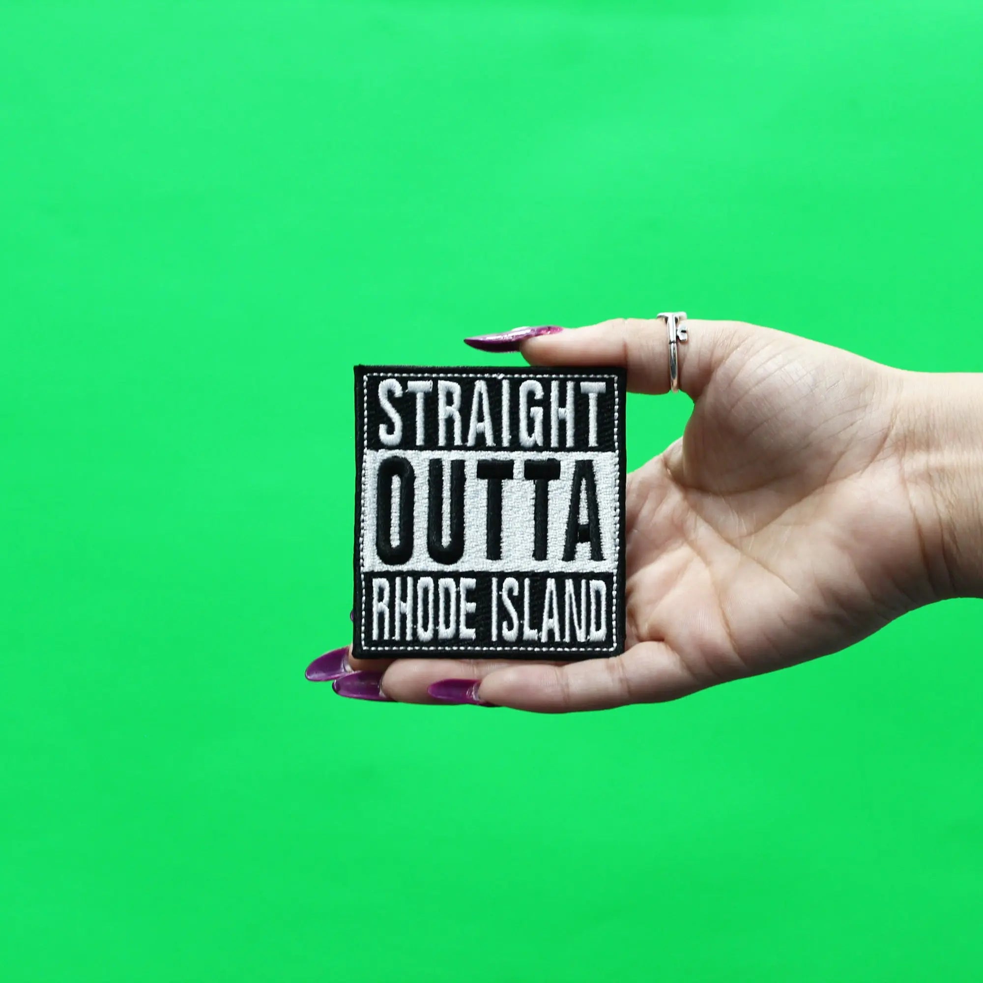 Straight Outta Rhode Island Patch Embroidered Iron On