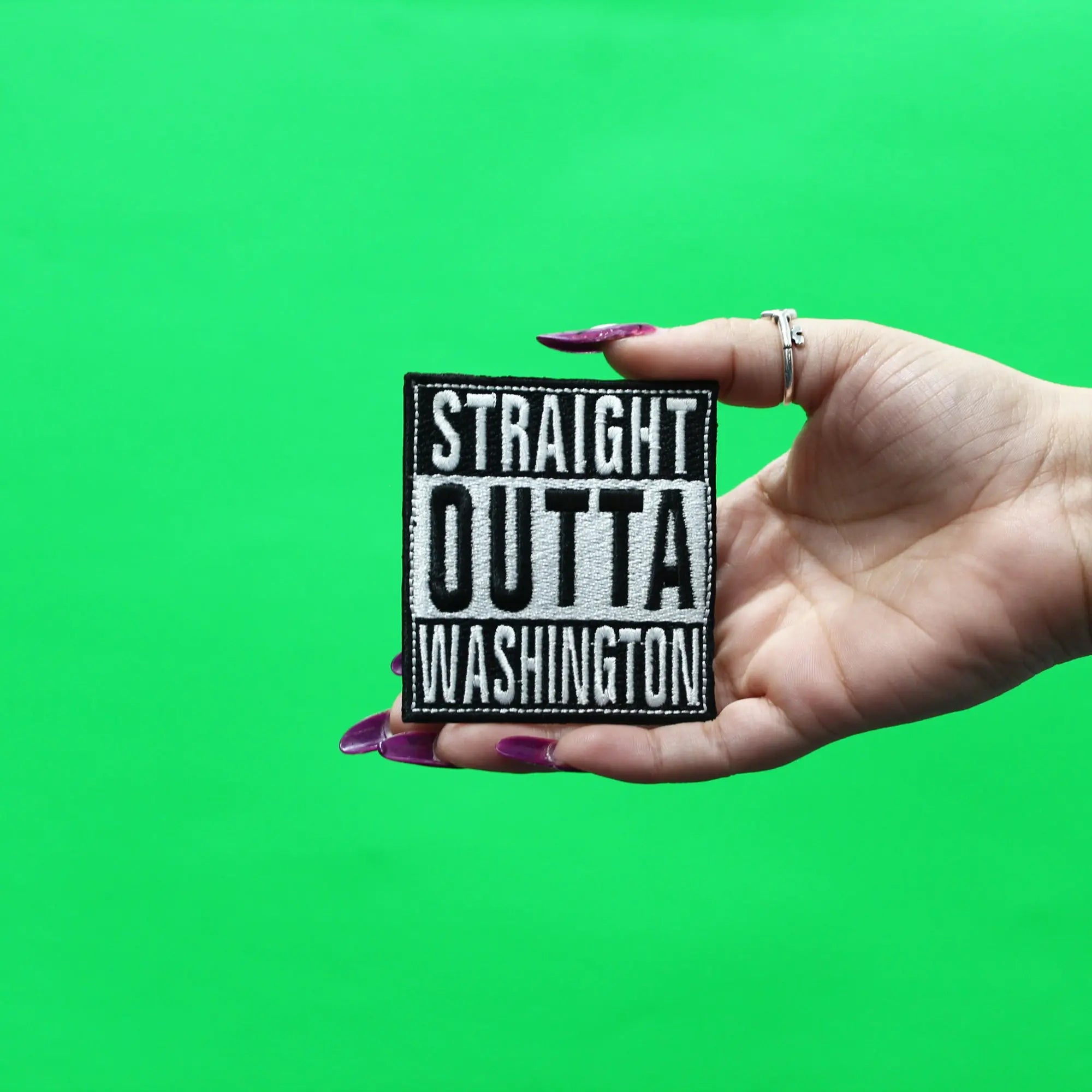 Straight Outta Washington Patch Embroidered Iron On