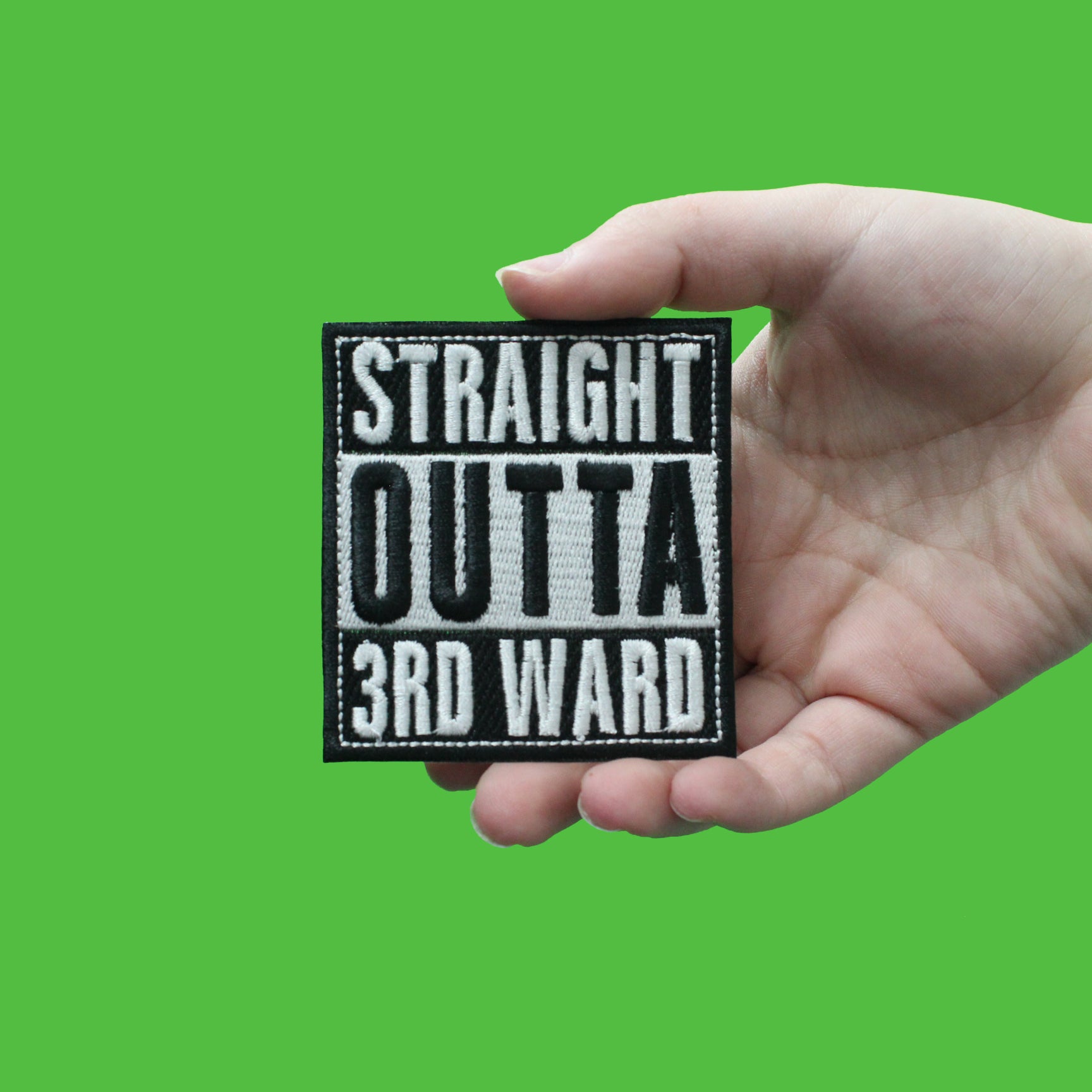 Straight Outta 3rd Ward Houston Texas Box Logo Embroidered Iron On Patch