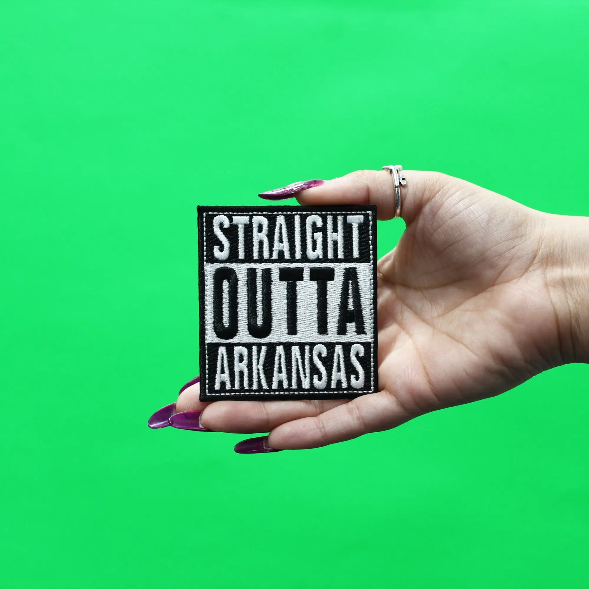 Straight Outta Arkansas Patch Embroidered Iron On