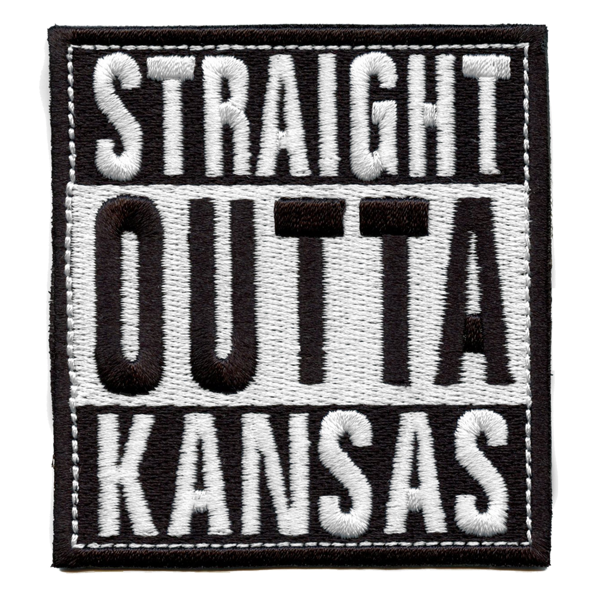 Straight Outta Kansas Patch Embroidered Iron On