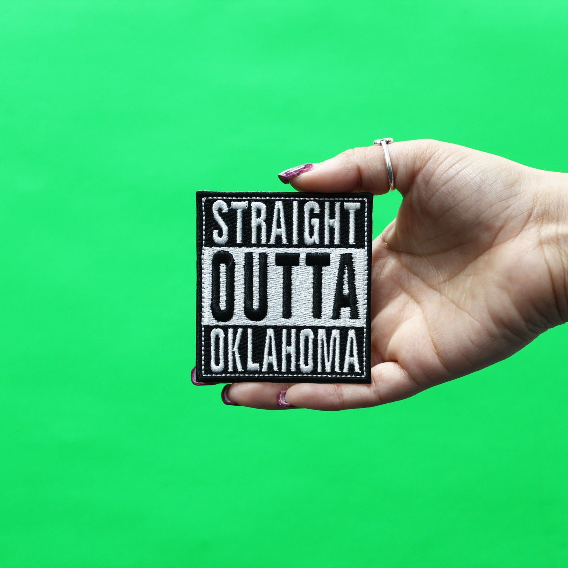 Straight Outta Oklahoma Patch Embroidered Iron On 