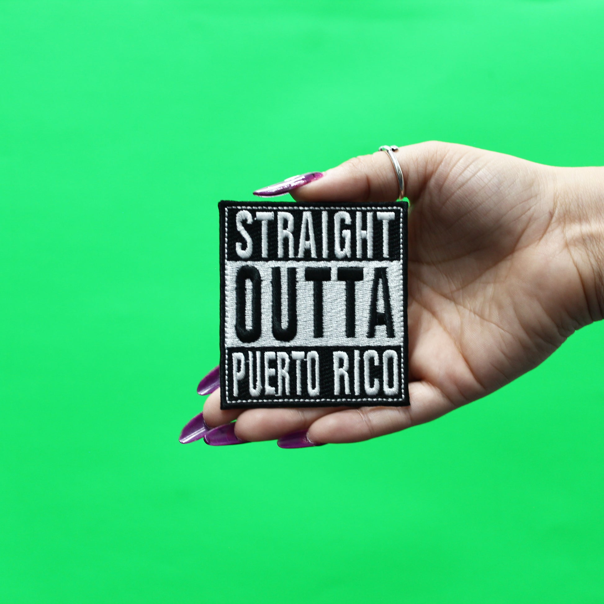 Straight Outta Puerto Rico Patch Embroidered Iron On 