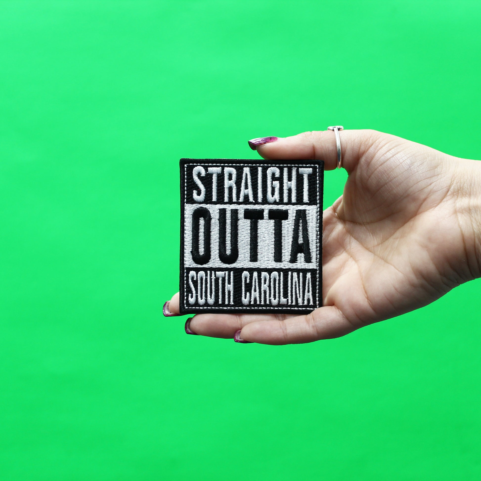 Straight Outta South Carolina Patch Embroidered Iron On 