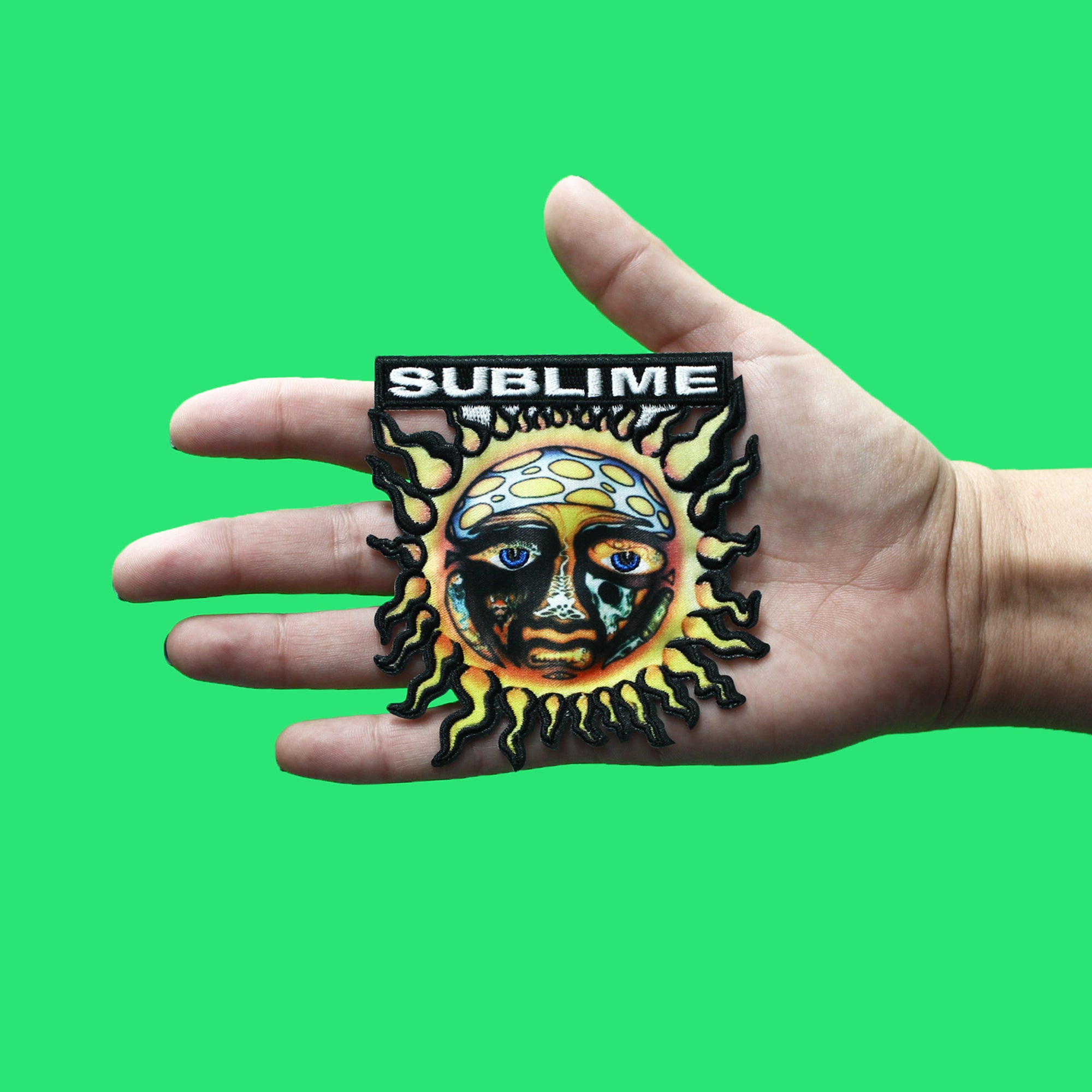 Sublime Sun Face Logo Patch California Rock Band Embroidered Iron On