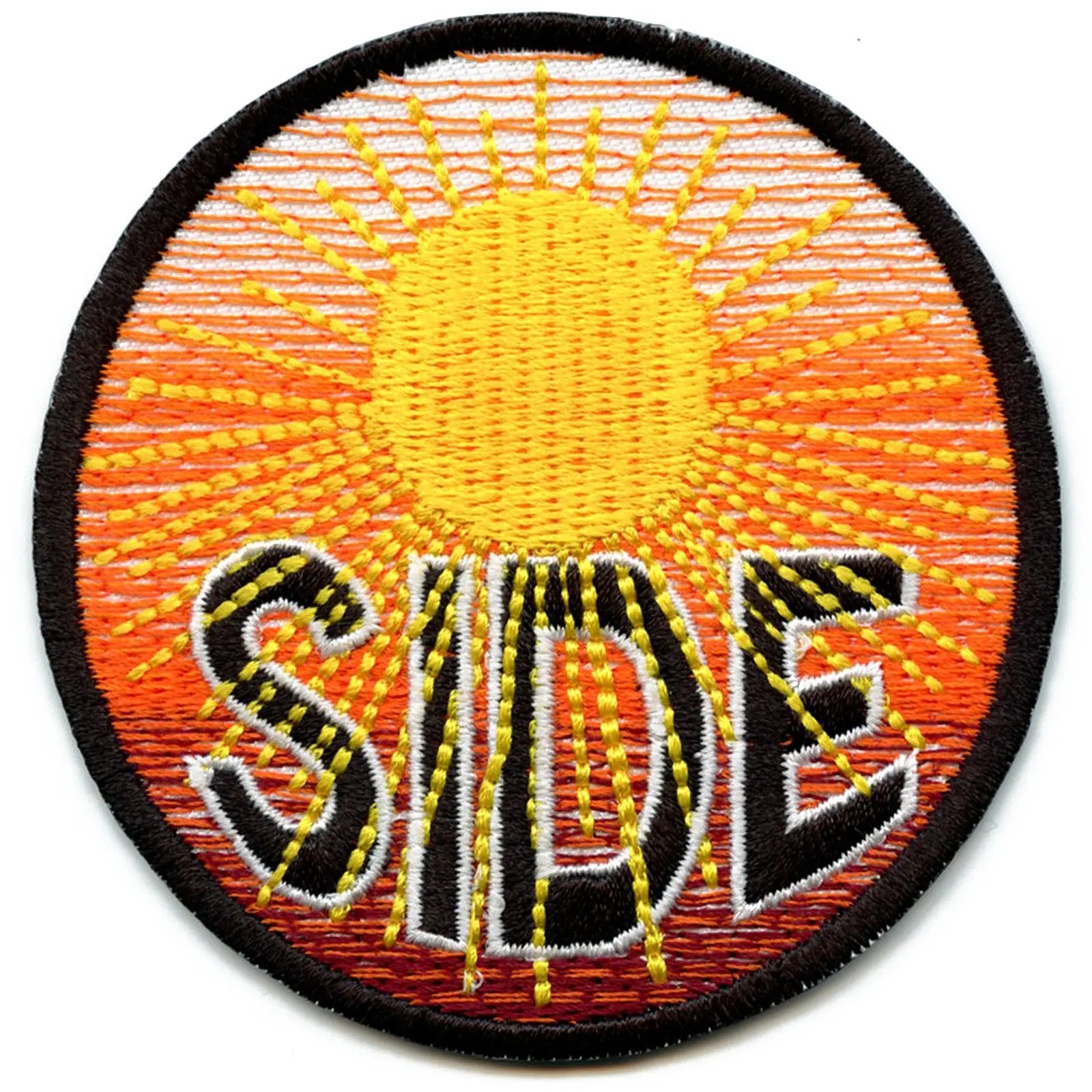 Sunny Side Houston Texas Round Logo Embroidered Iron On Patch