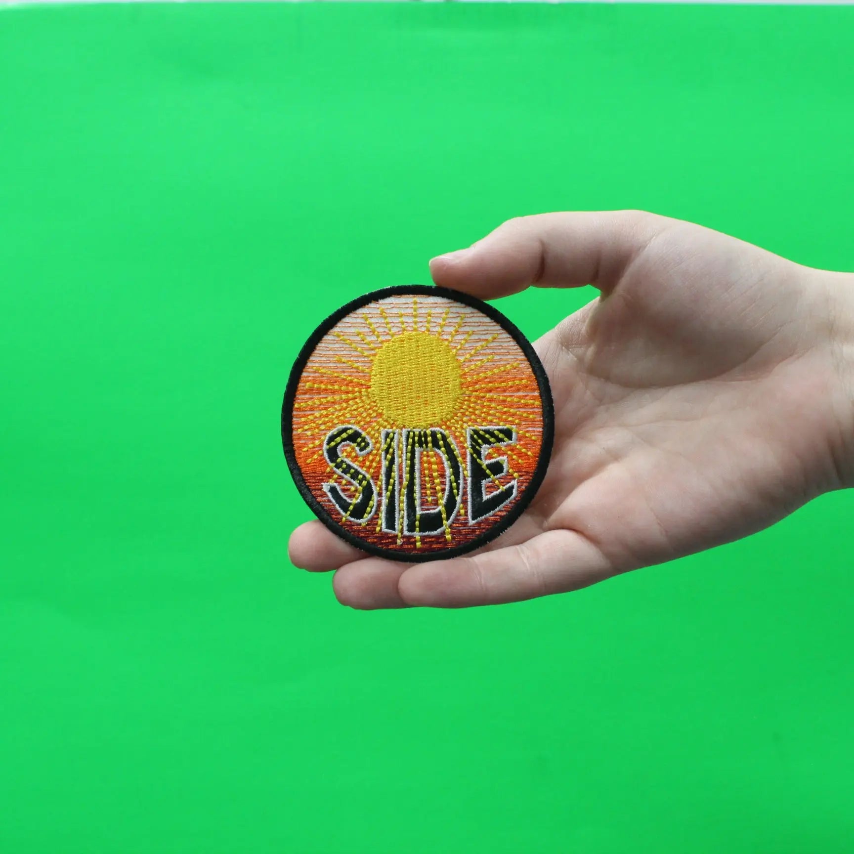 Sunny Side Houston Texas Round Logo Embroidered Iron On Patch