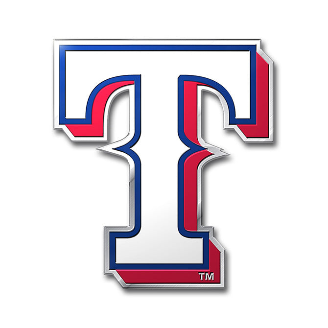 Texas Rangers Colored Aluminum Car Auto Emblem