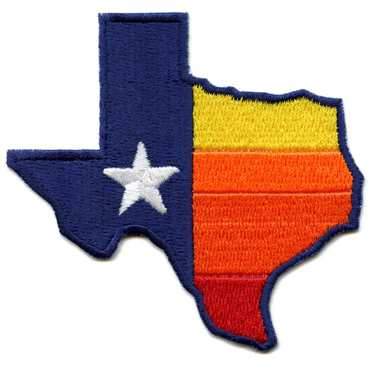 Houston State of Texas Flag Rainbow Baseball Embroidered Iron On Patch 
