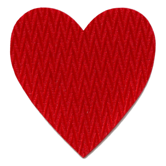 Simple Textured Red Heart Patch 