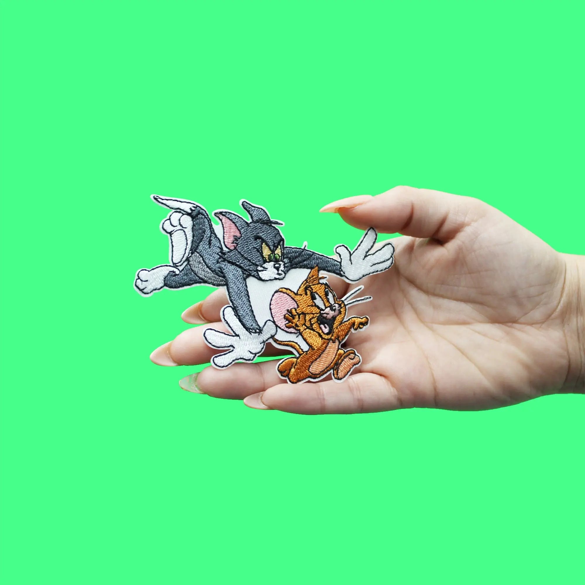Official Cartoon Tom And Jerry Patch Chasing Embroidered Iron On