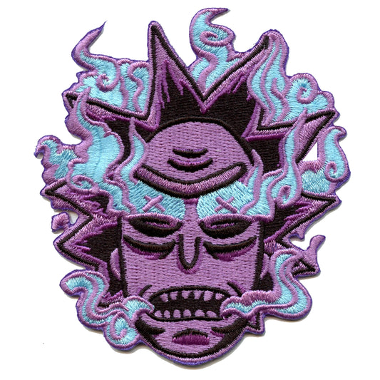 Rick and Morty Burnt Out Purple Rick Embroidered Iron On Patch 