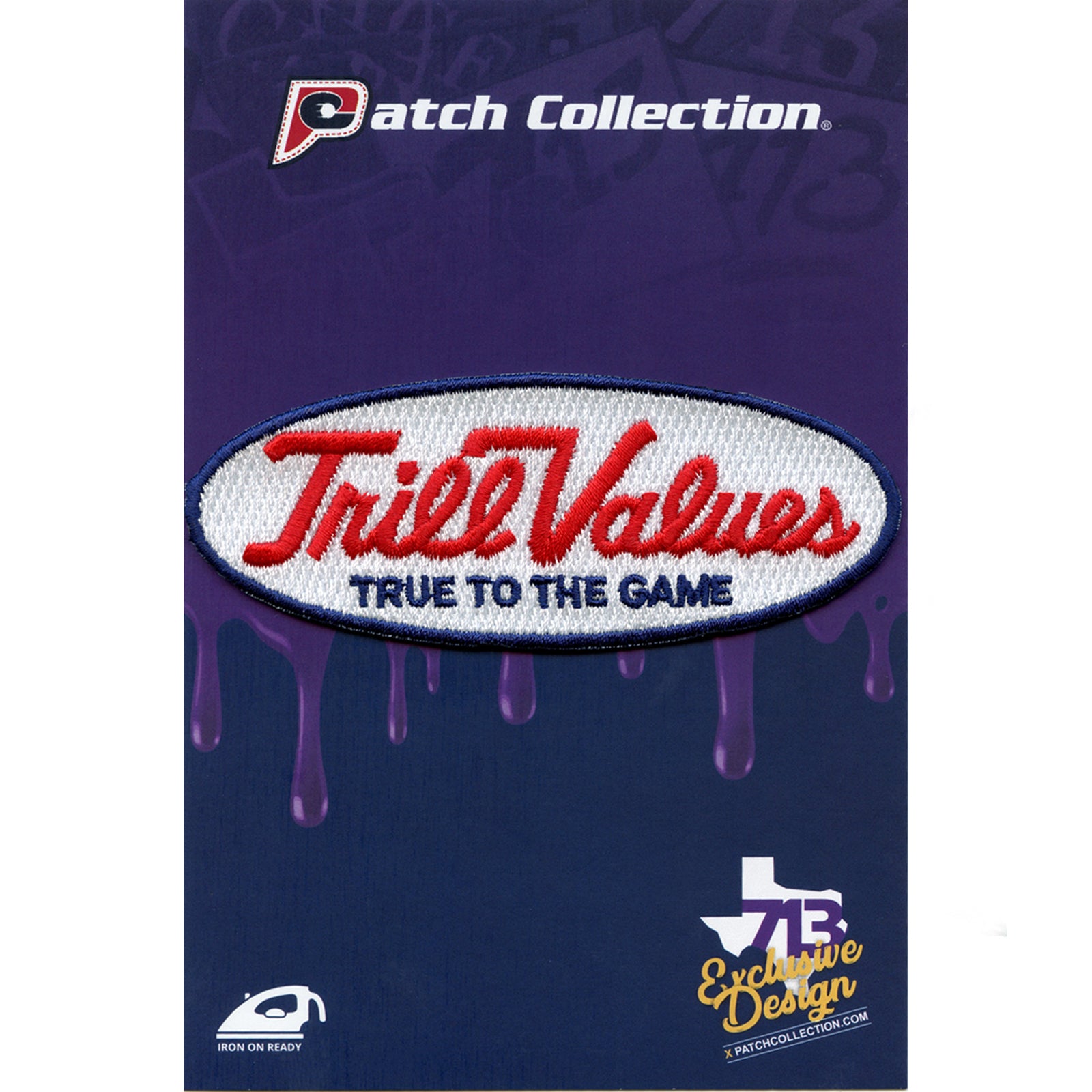 Trill Values Retro Oval Embroidered Iron On Patch