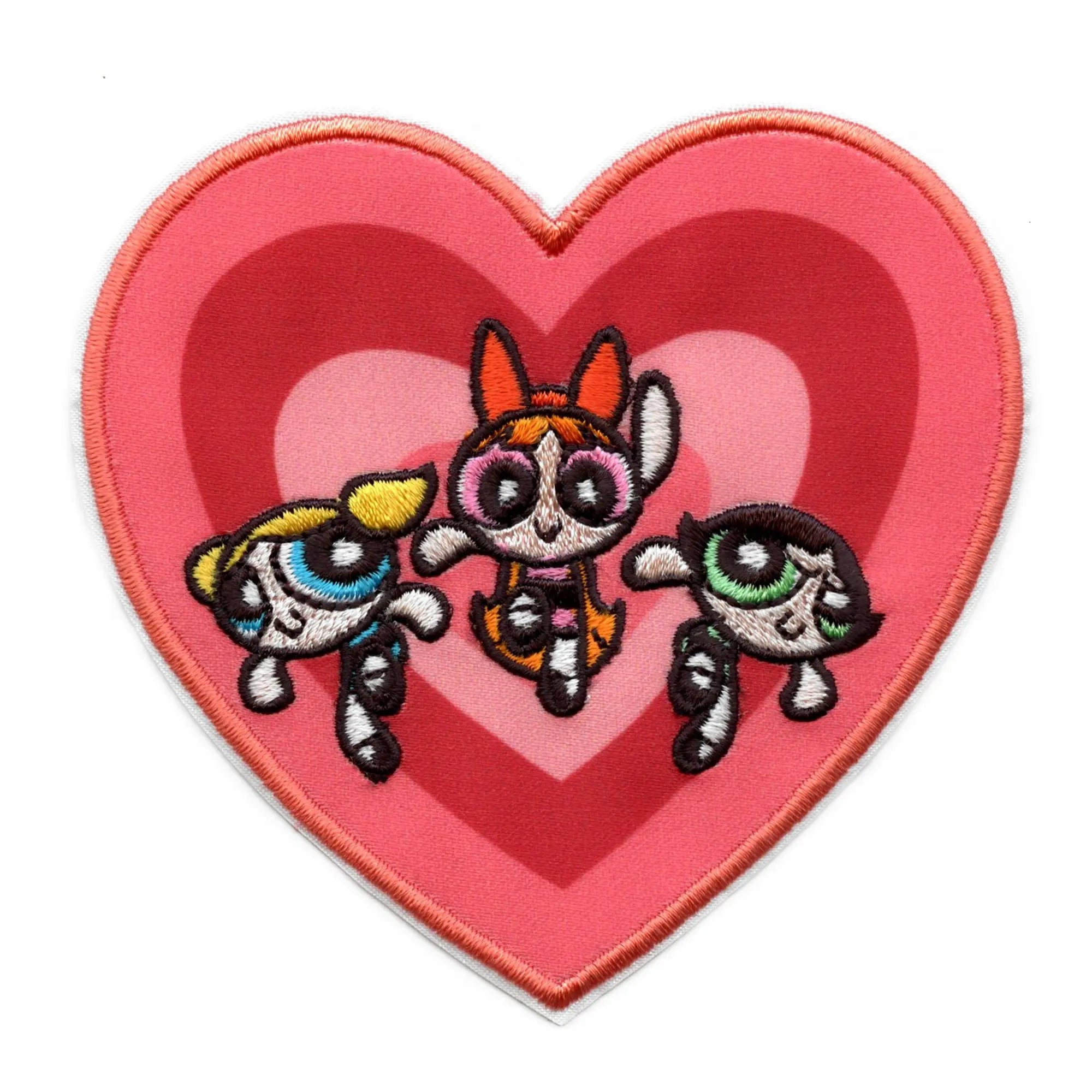 Powerpuff Girls With Heart Patch Cartoon Network Animation Embroidered Iron On