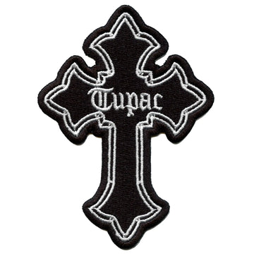 Tupac Shakur Cross Tattoo Logo Patch West Coast Rapper Embroidered Iron On
