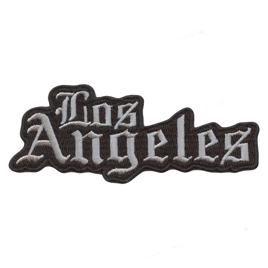 Los Angeles Old English Hockey Parody Embroidered Iron On Patch (Black)