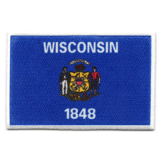 Wisconsin Patch State Flag Embroidered Iron On 