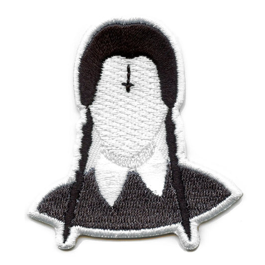 Witch Girl Patch With Braids And Inverted Cross EXCLUSIVE Embroidered Iron On
