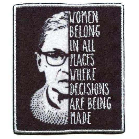 Ruth Bader Ginsburg Feminist Quote Embroidered Iron On FotoPatch