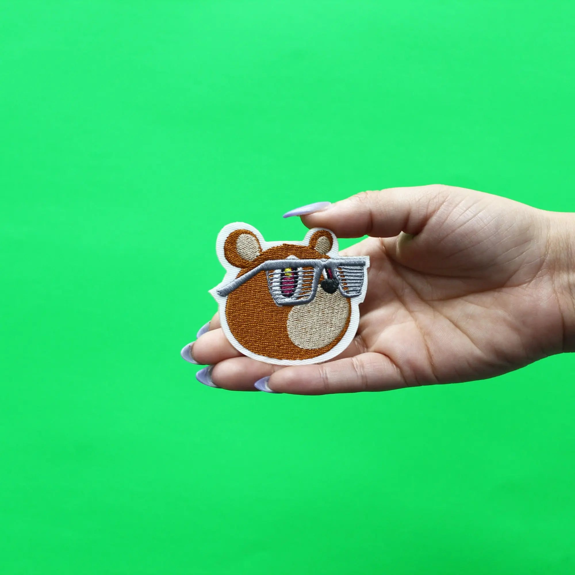 YZY Drop Out Bear Wearing Shades Iron On Applique Patch