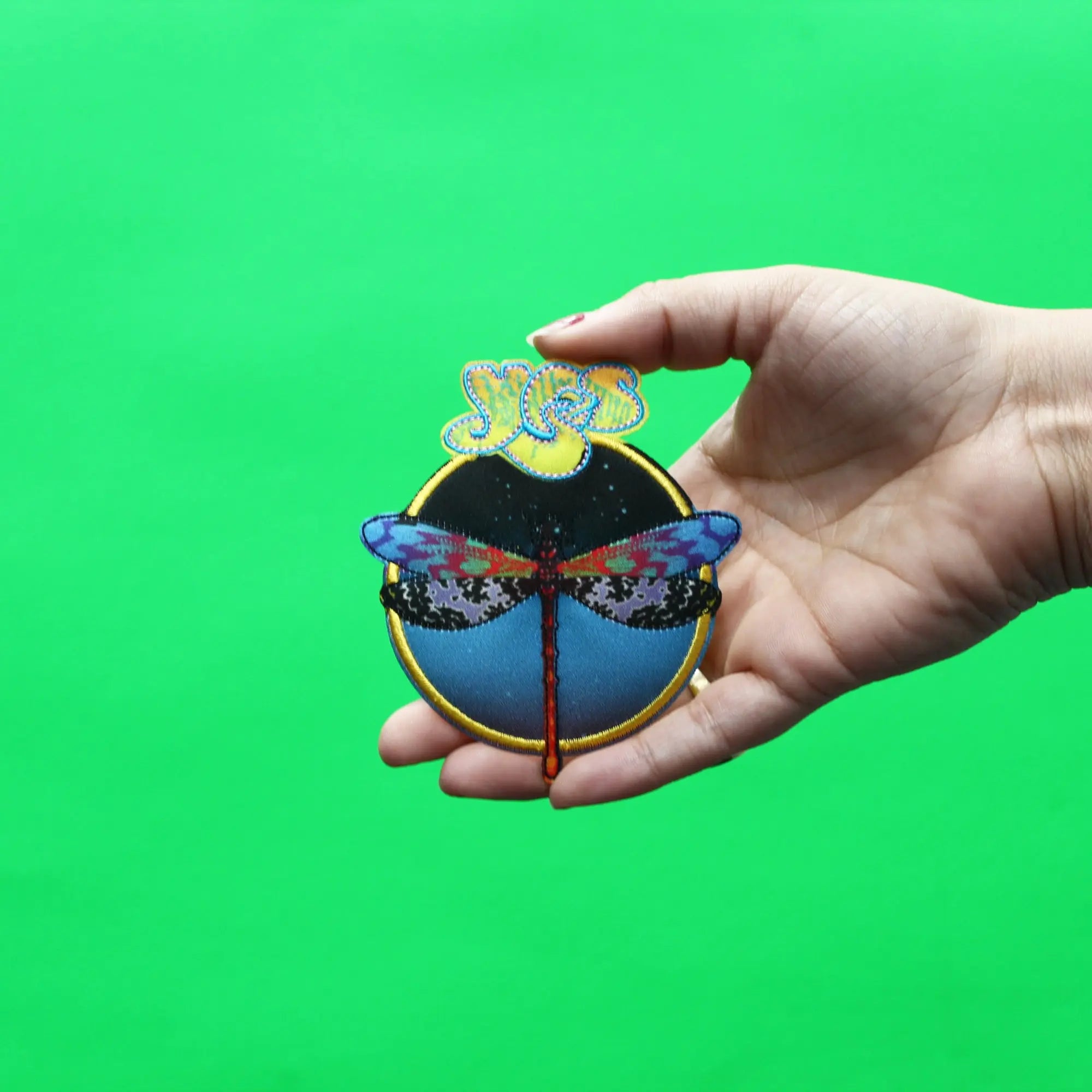 Yes Patch Dragonfly Logo Embroidered Iron On