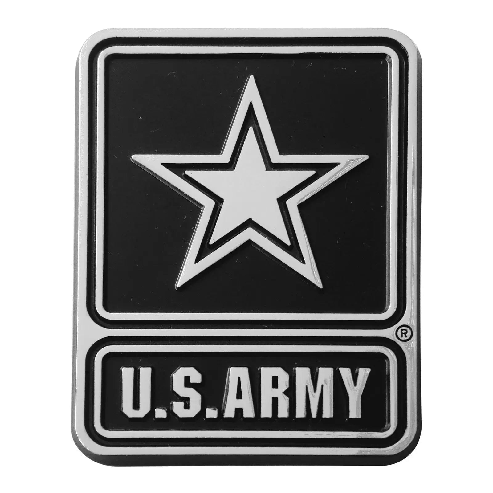 U.S Army Solid Metal Chrome Plated Car Auto Emblem – Patch Collection