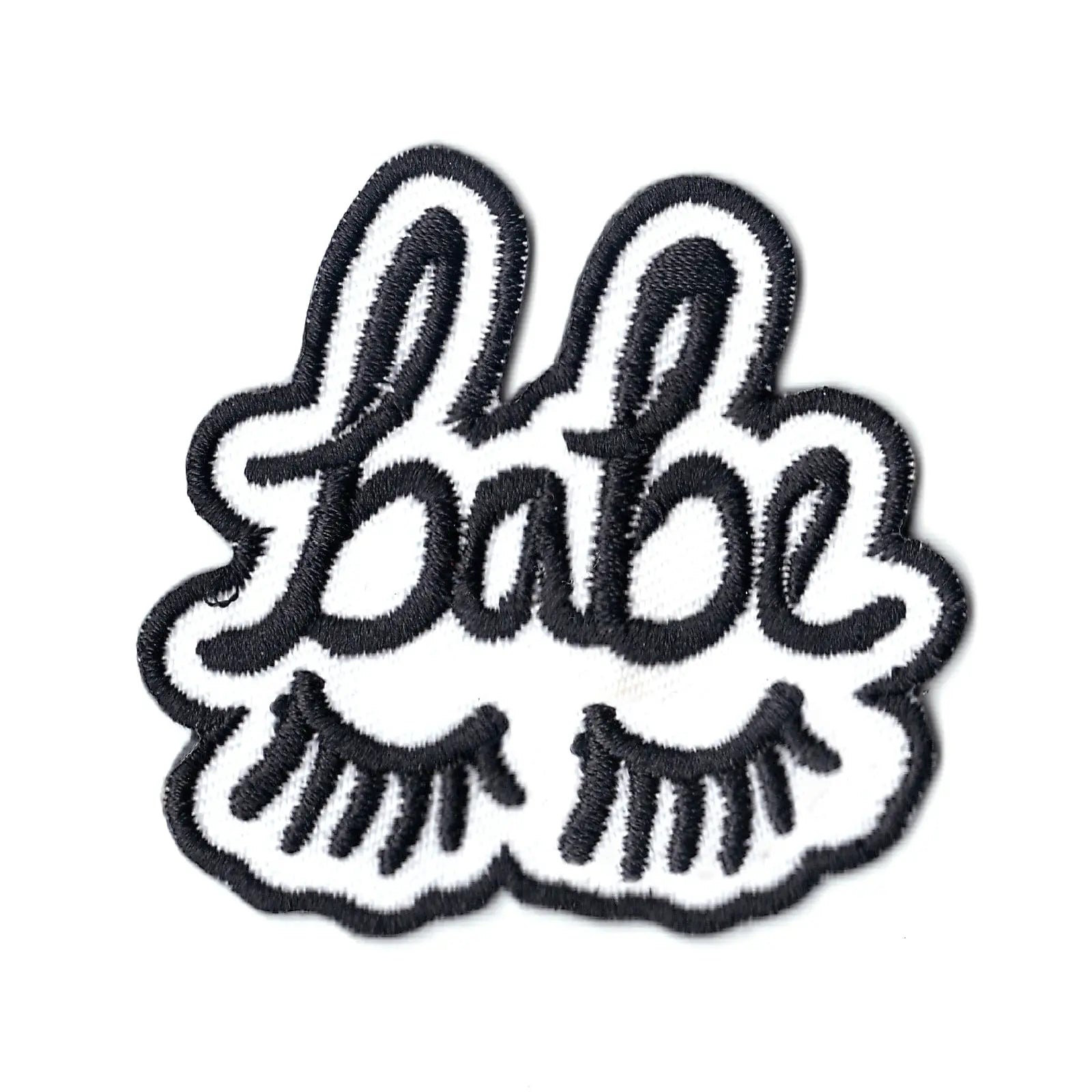 Babe With Eye Lashes Embroidered Iron On Patch