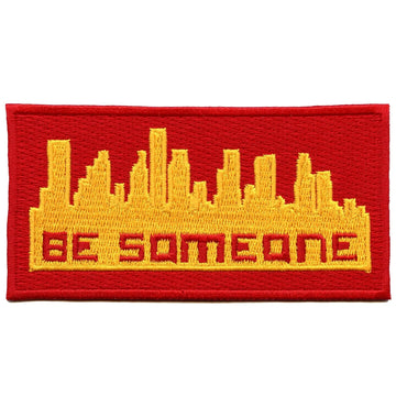 "Be Someone" Houston Basketball Parody Red/Yellow Box Logo Iron On Patch 