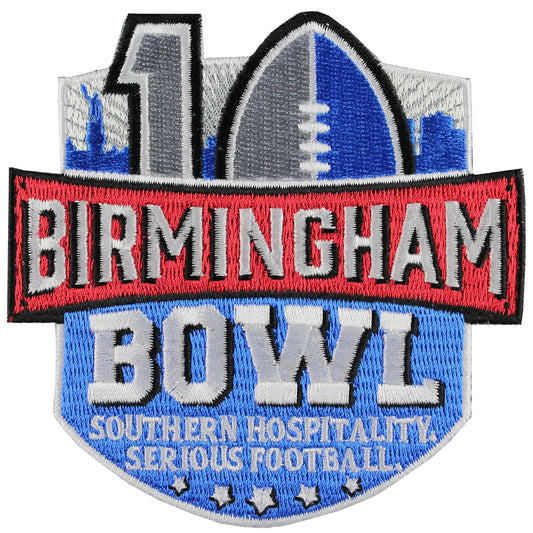 Birmingham Bowl 10th Anniversary 'Southern Hospitality Serious Football' Jersey Patch Memphis Vs Auburn (2015) 