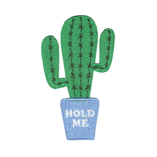 "Hold Me" Cactus Iron On Embroidered Patch
