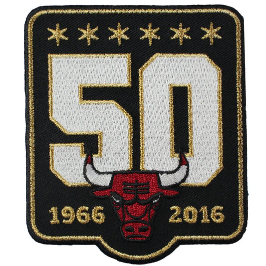Chicago Bulls 50th Anniversary Season Logo Black Warm Up Jacket Patch (2015-16) 