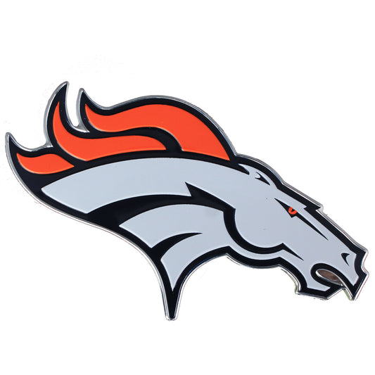 Denver Broncos Colored Aluminum Car Auto Emblem 
