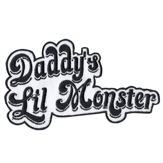 Daddy's Lil Monster Iron On Embroidered Patch 