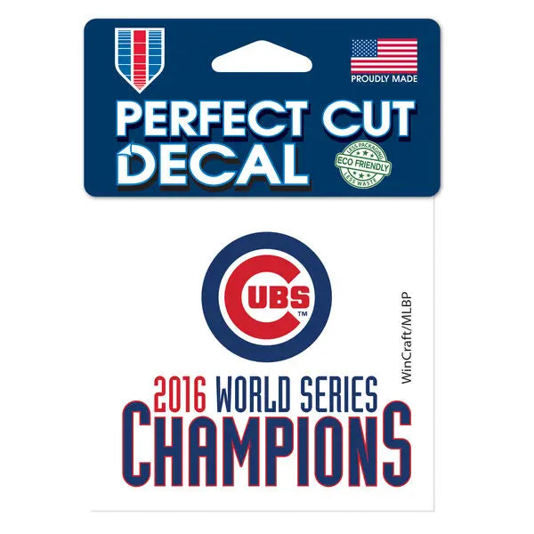 Official 2016 MLB World Series Champions Chicago Cubs Perfect Cut Decal 4x4 